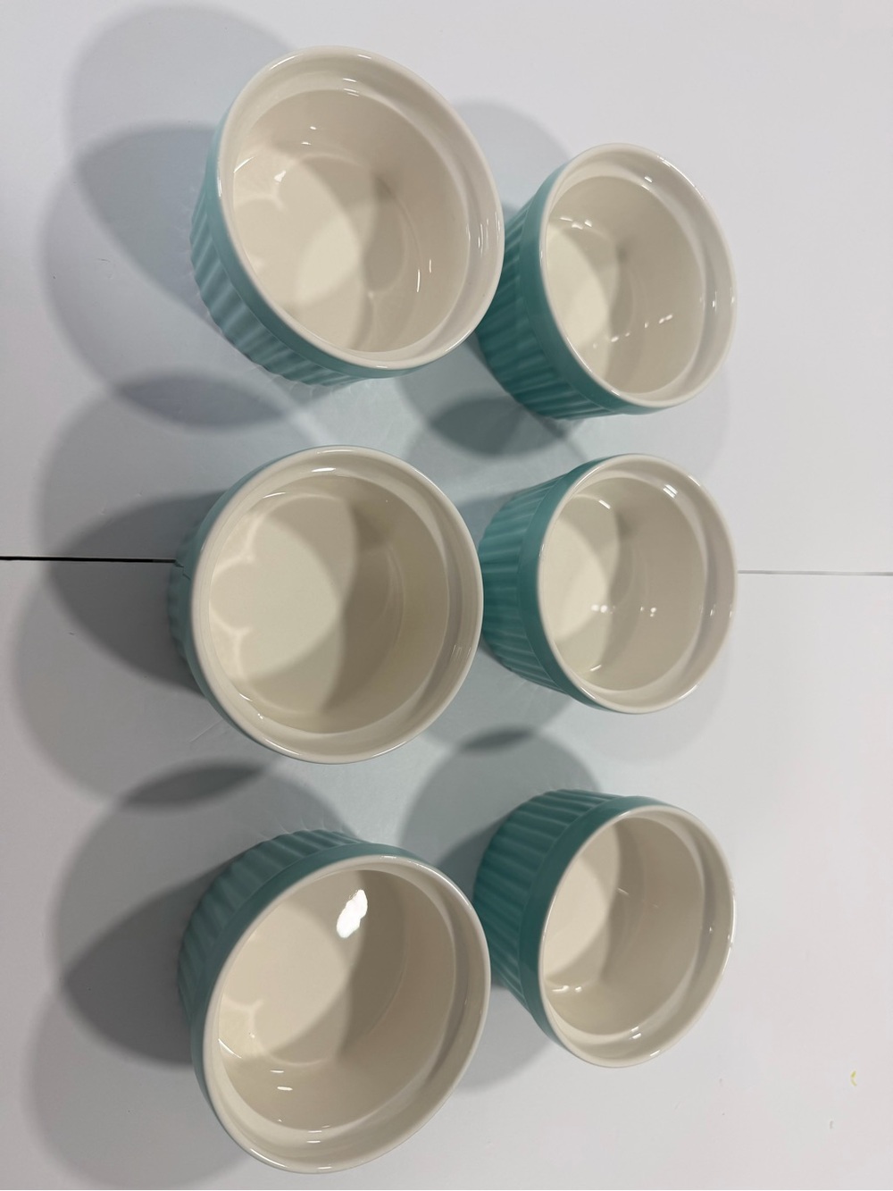 6-Piece Ceramic Ramekin Set in Aqua